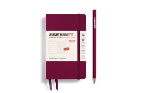 LEUCHTTURM WEEKLY PLANNER 2025 & NB A6 HC 12 MONTHS PORT RED 370646